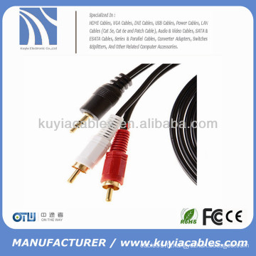 Câble audio stéréo Câble 3,5 mm mâle à 2rca mâle mono à stéréo 3Mètre